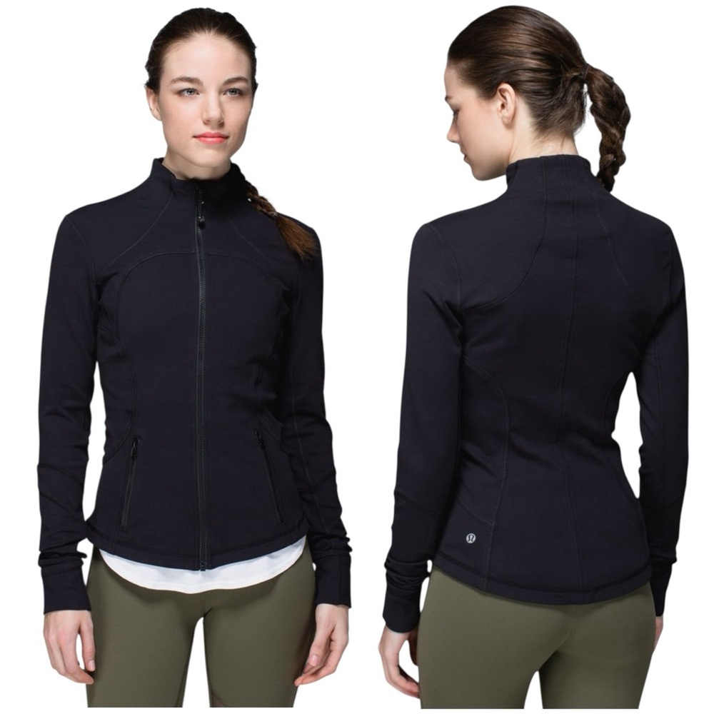 Lululemon Forme Jacket II Black w/Front Zipper Pockets Sz 10 EUC